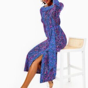 Lily Pulitzer UPF 50 Carabella Chillylilly Midi Dress, NWT, Size M